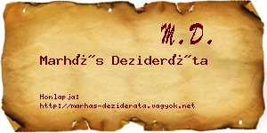 Marhás Dezideráta névjegykártya
